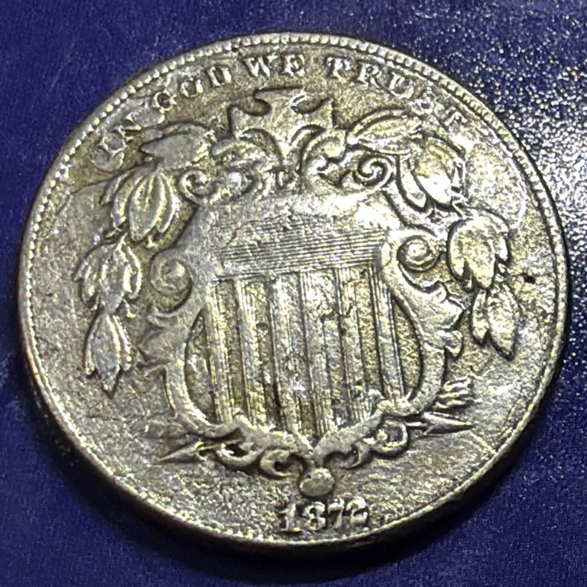 1872 Shield Nickel 5C XF EF Extremely Fine US Coin Philadelphia