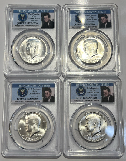 ⭐️  {4} 1976S SILVER Kennedy Half Dollars PCGS MS64, 65, 66 & 67 JFK Photo Label
