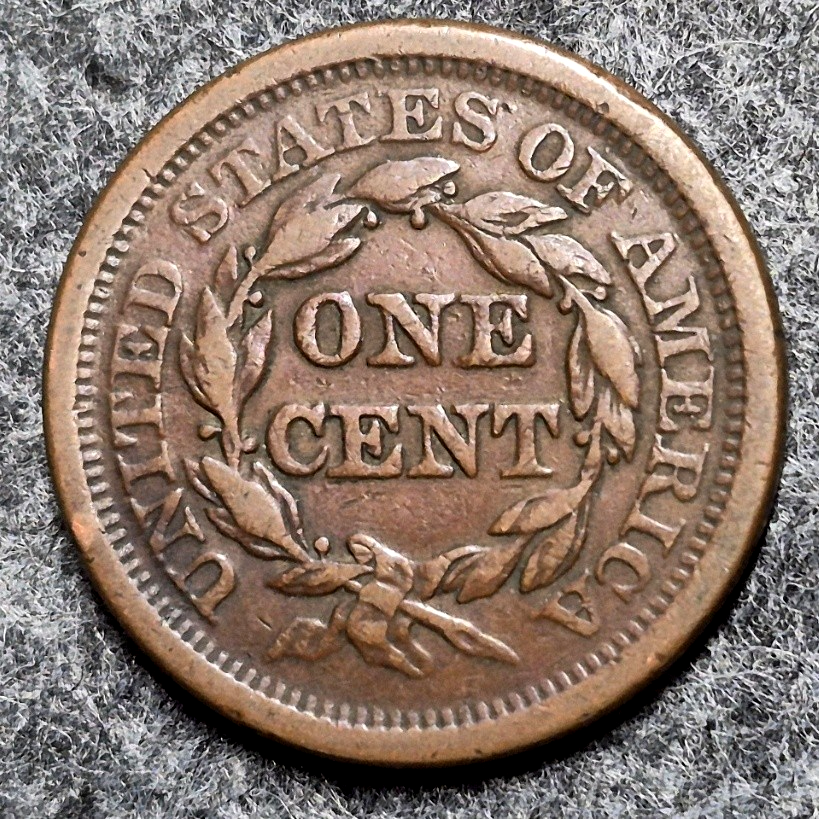 1851 Braided Hair Large Cent VF+ Very Fine Plus Raw US Copper One Cent Coin