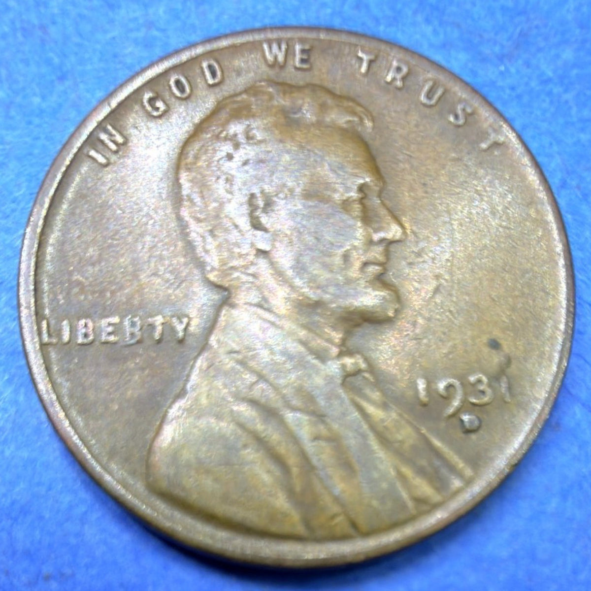 1931-D Lincoln Wheat Cent 1C VF-XF Very Fine Denver Mint Better Date Brown Penny