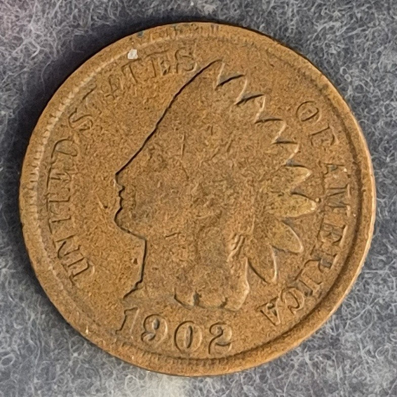 1902 Indian Head Cent Penny 1C Good+ Bronze Philadelphia Turn of Century US Coin