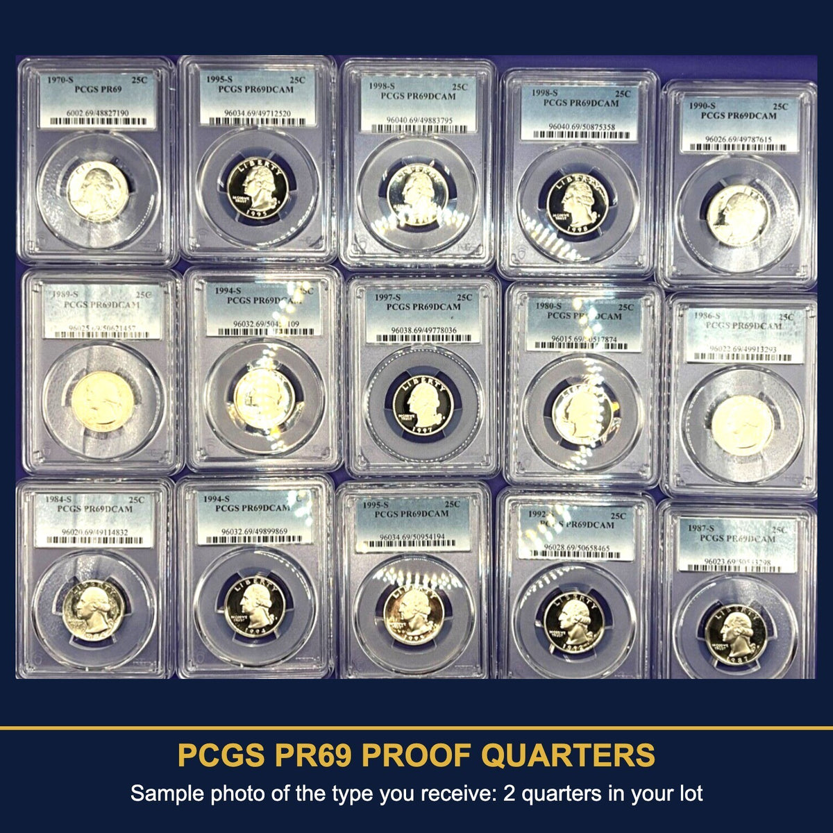 LOT (10) PCGS PR69 PROOF COINS 2 Each Half Quarter Dime Nickel $1 + FREE 20 Case - view 2