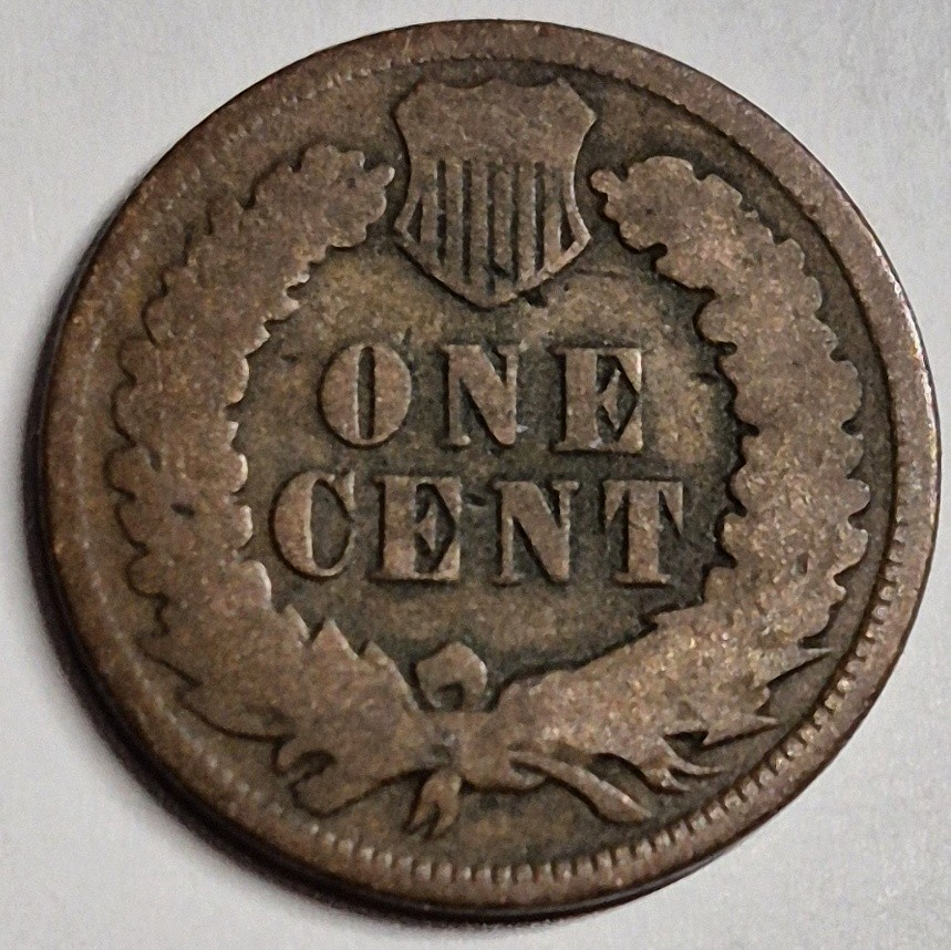 1872 Indian Head Cent G-VG Good to Very Good Key Date Raw US 1C Penny Coin