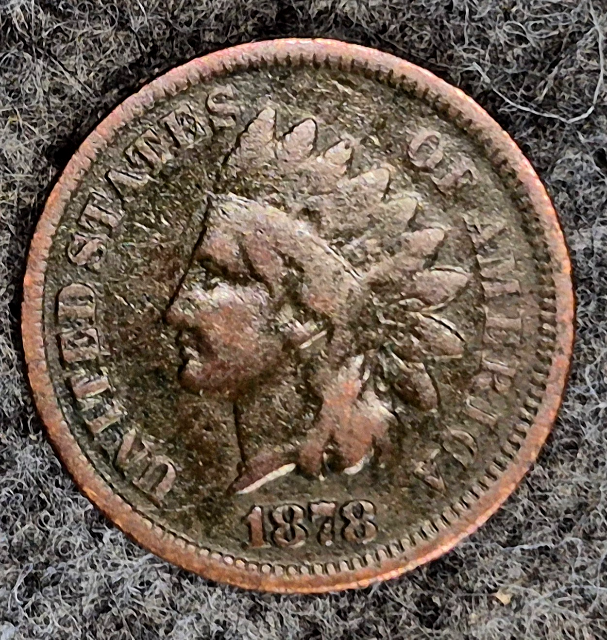 1878 Indian Head Cent F- VF Features Better Date Part Liberty Coin Shown 1C