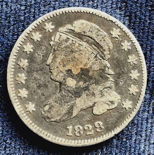 1828 Cap Bust Dime Small Date Only 125K Minted Survival Est Less 350 VG Features