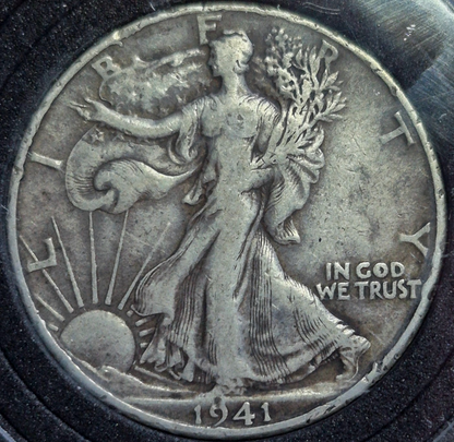 1941-D Walking Liberty Half Dollar XF+ Features 90% Silver Denver Collector Case