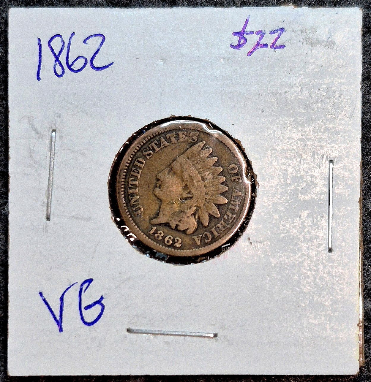 1862 1C BN Indian Cent 2nd Variety Collectable G-VG Features Over 160 yrs Old 1C
