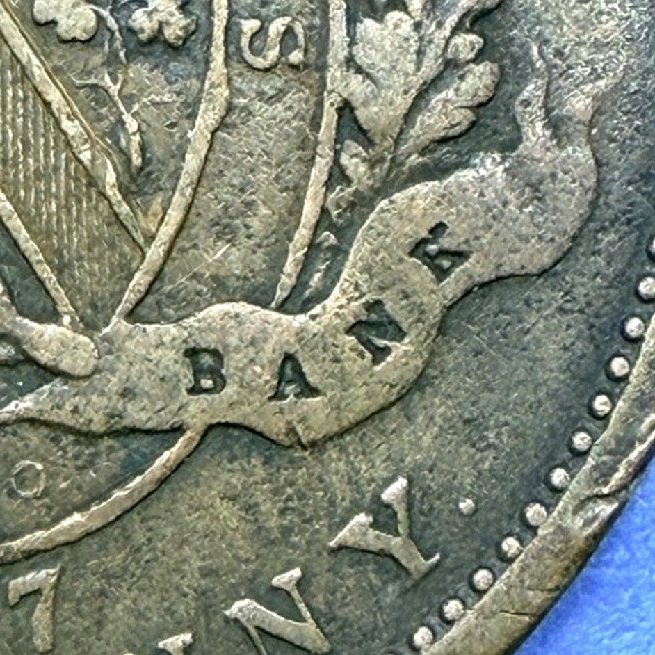 1837 Quebec Bank Habitant Token One Penny Deux Sous Lower Canada Breton 521 F