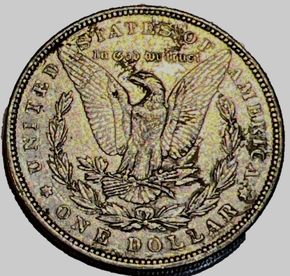 AU/BU 1897 Morgan 90% Silver Dollar Salmon Color Tone Strong Features & Feathers