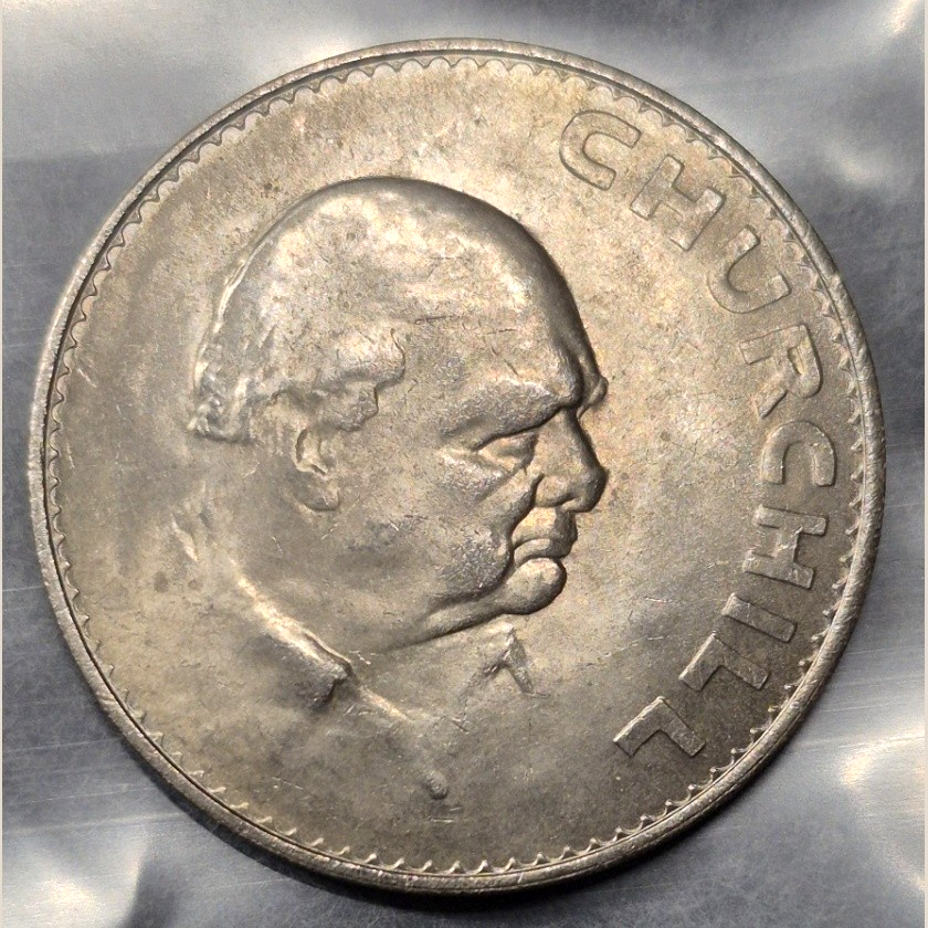 1965 Great Britain Churchill Crown Commemorative Queen Elizabeth II KM910 Unc