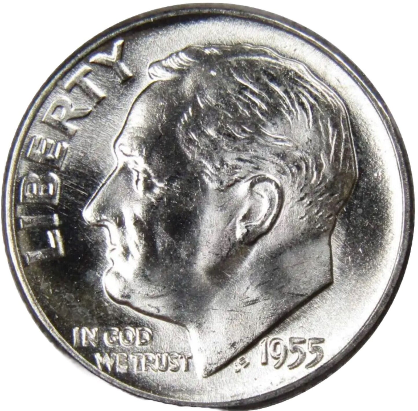 1955-P 90% Silver Roosevelt 10c Dime Gem BU UNCIRCULATED from OBW Roll Free SHIP