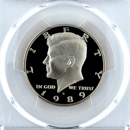 ⭐ 1989 S Kennedy Half Dollar PCGS PR70DCAM Beautiful 50c Proof Coin Sharp Strike