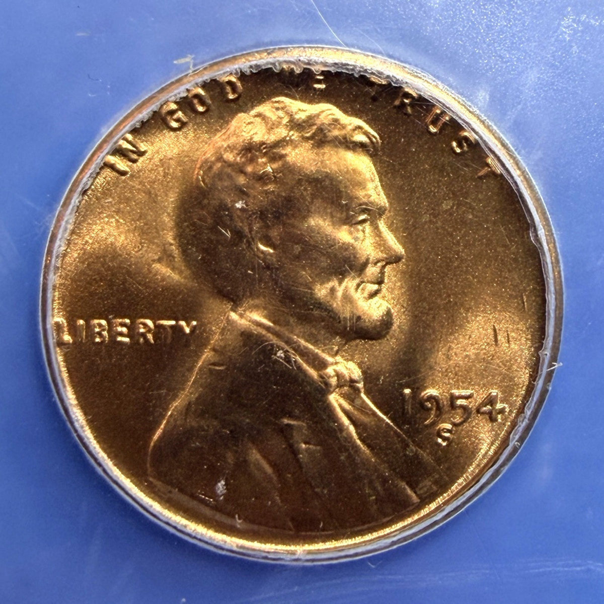 1954-S Lincoln Wheat Cent ICG MS65 RD Full Red Luster San Francisco Mint Penny
