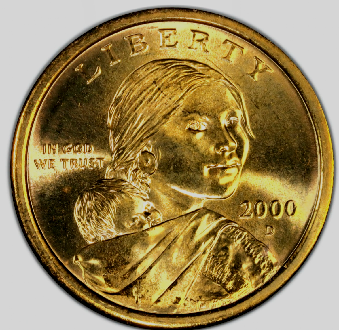 🔥GEM BU 2000-D Sacagawea Native American Dollar Coin from OBW US Mint Roll $1