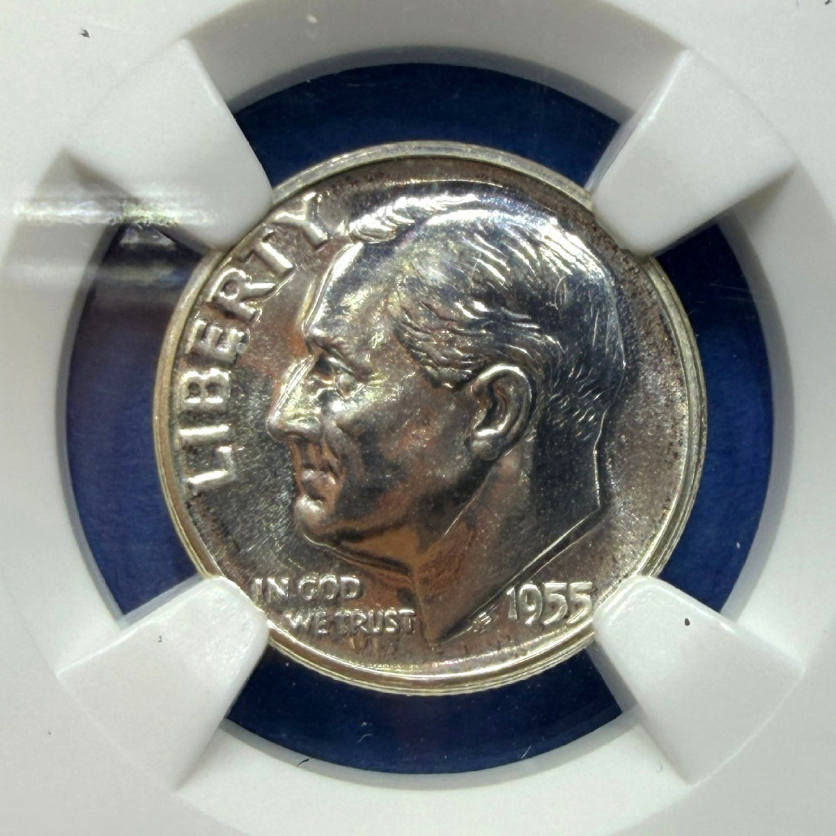 1955 Roosevelt Silver Dime Proof NGC PF67 Low Mintage 378,200 90% Silver 10C