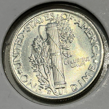 1942 S Mercury SILVER Dime MS Features FB Quality Full Bands San Francisco 10c