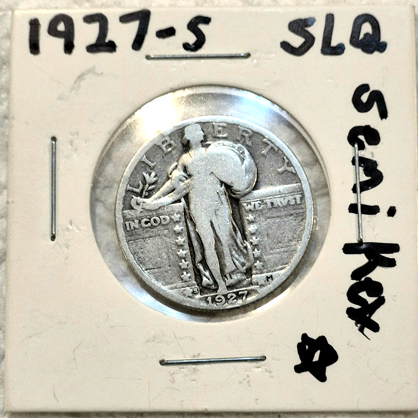 1927S, 1927D, 1927P US Standing Liberty 90% Silver Quarters Strong VG+ Features