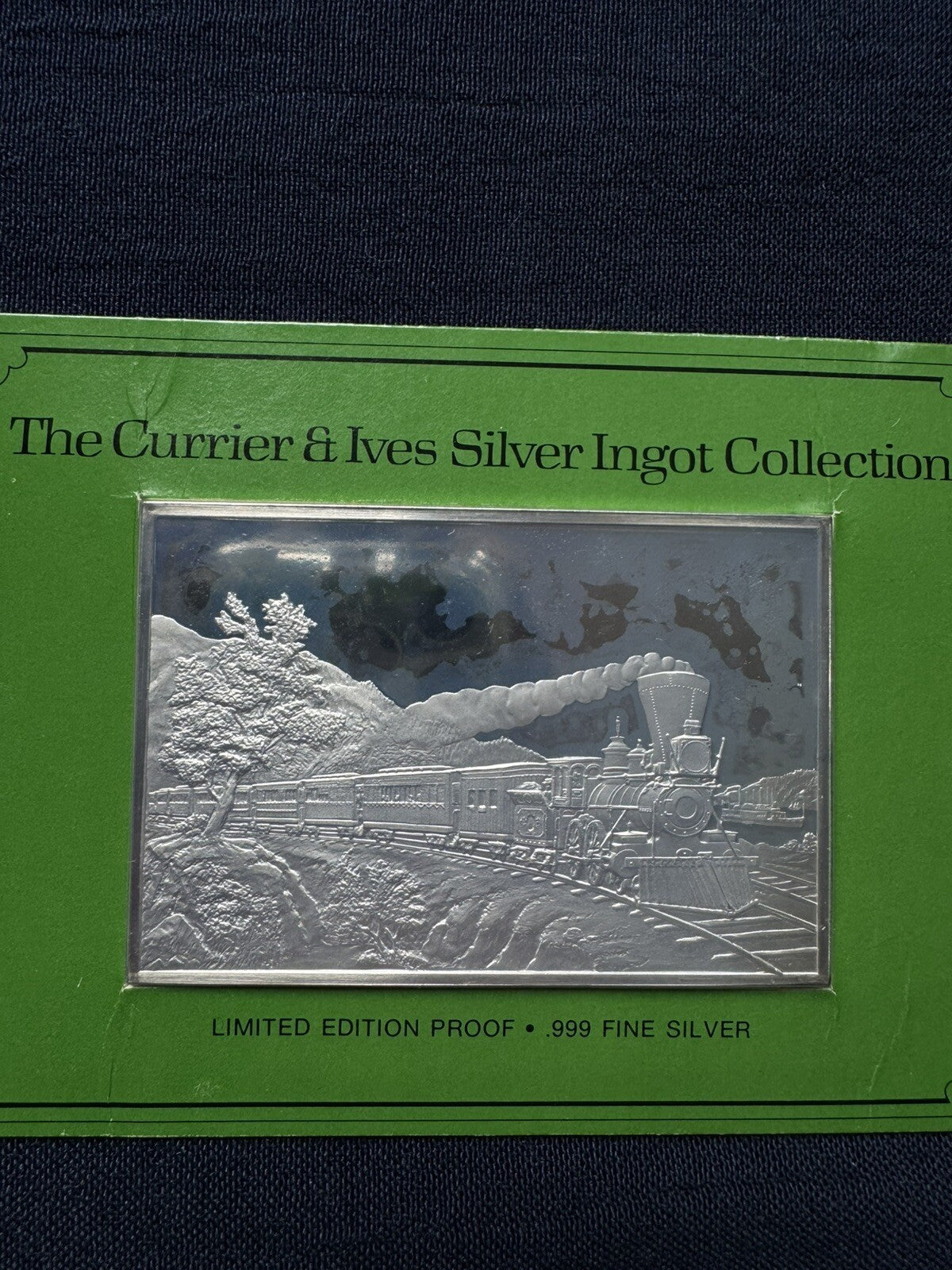 33.33 ozt .999 Fine Silver The Currier & Ives Silver Ingots 1038.G Franklin Mint