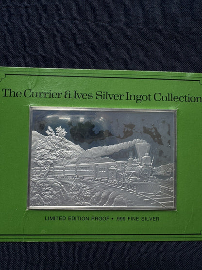 33.33 ozt .999 Fine Silver The Currier & Ives Silver Ingots 1038.G Franklin Mint