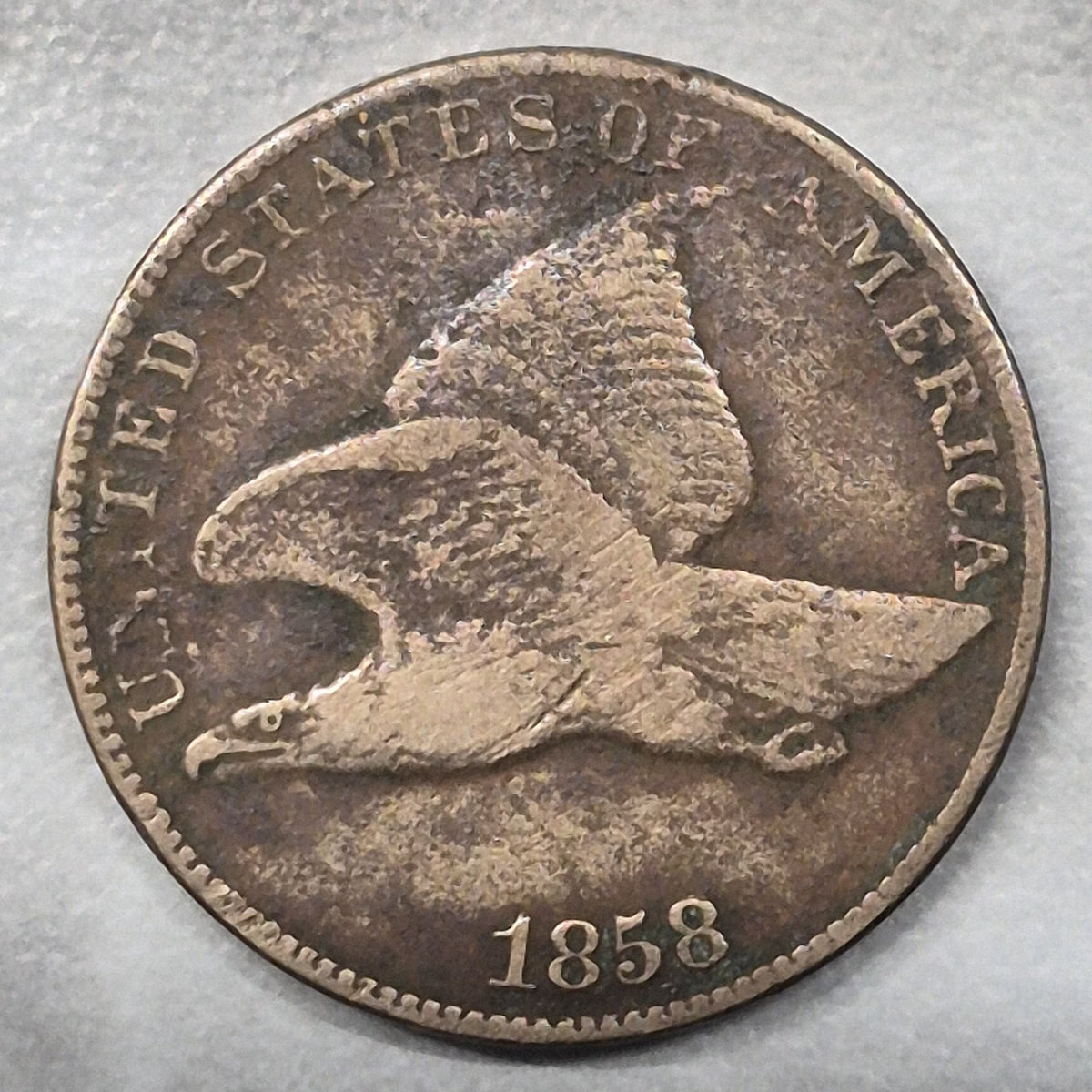 1858 Flying Eagle Cent Large Letters Low Leaves? You Judge Fine Last Year Type