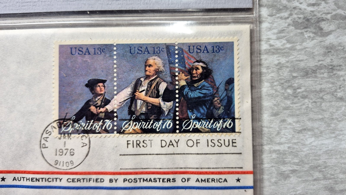 1976 Postmasters of America Spirit of 76 Sterling Silver Proof Medal FDC Issue 1