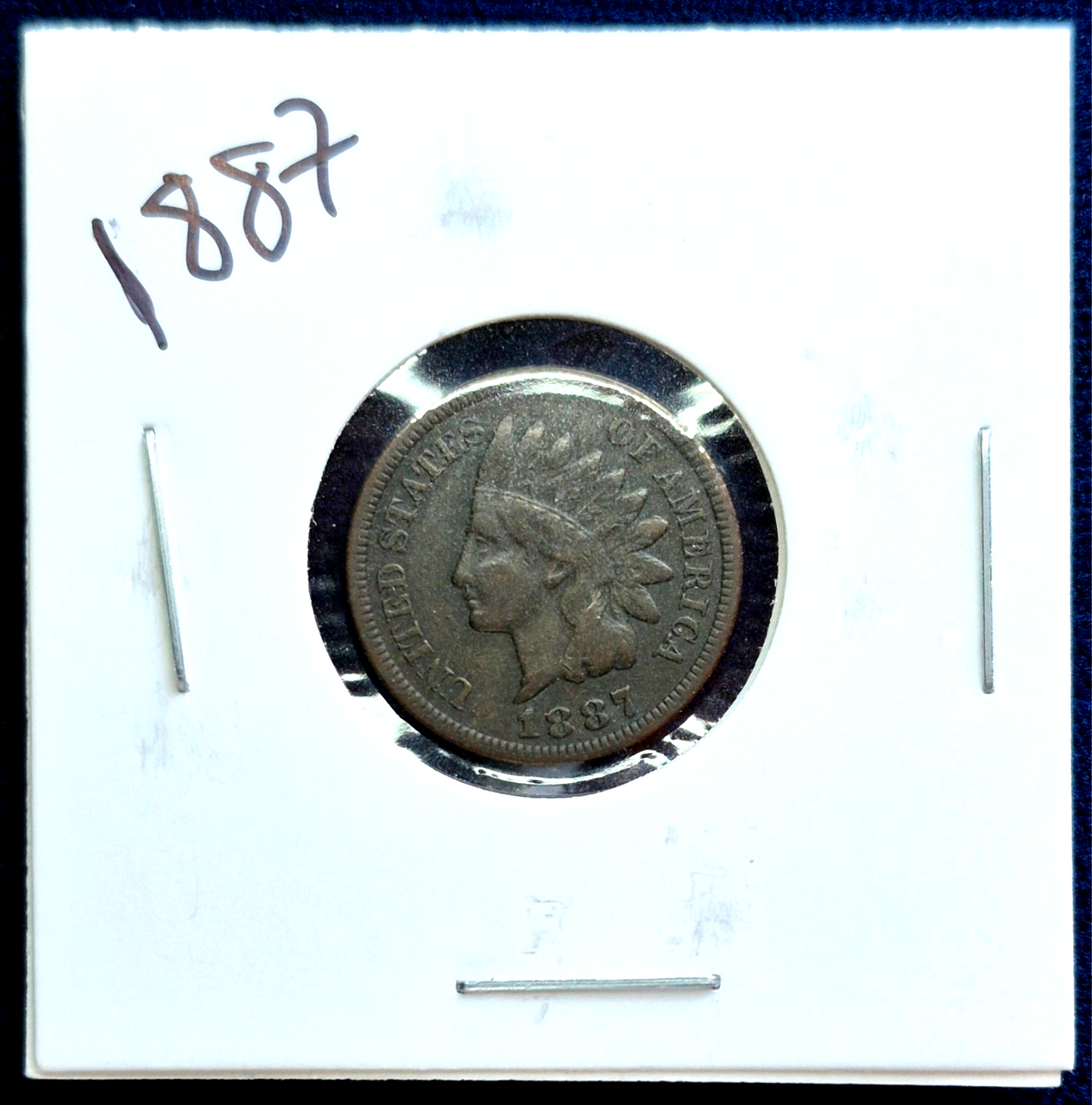 1887 Indian Head Cent Penny, F+/VF Features, LIBERTY, Receive Coin Pictured 1C