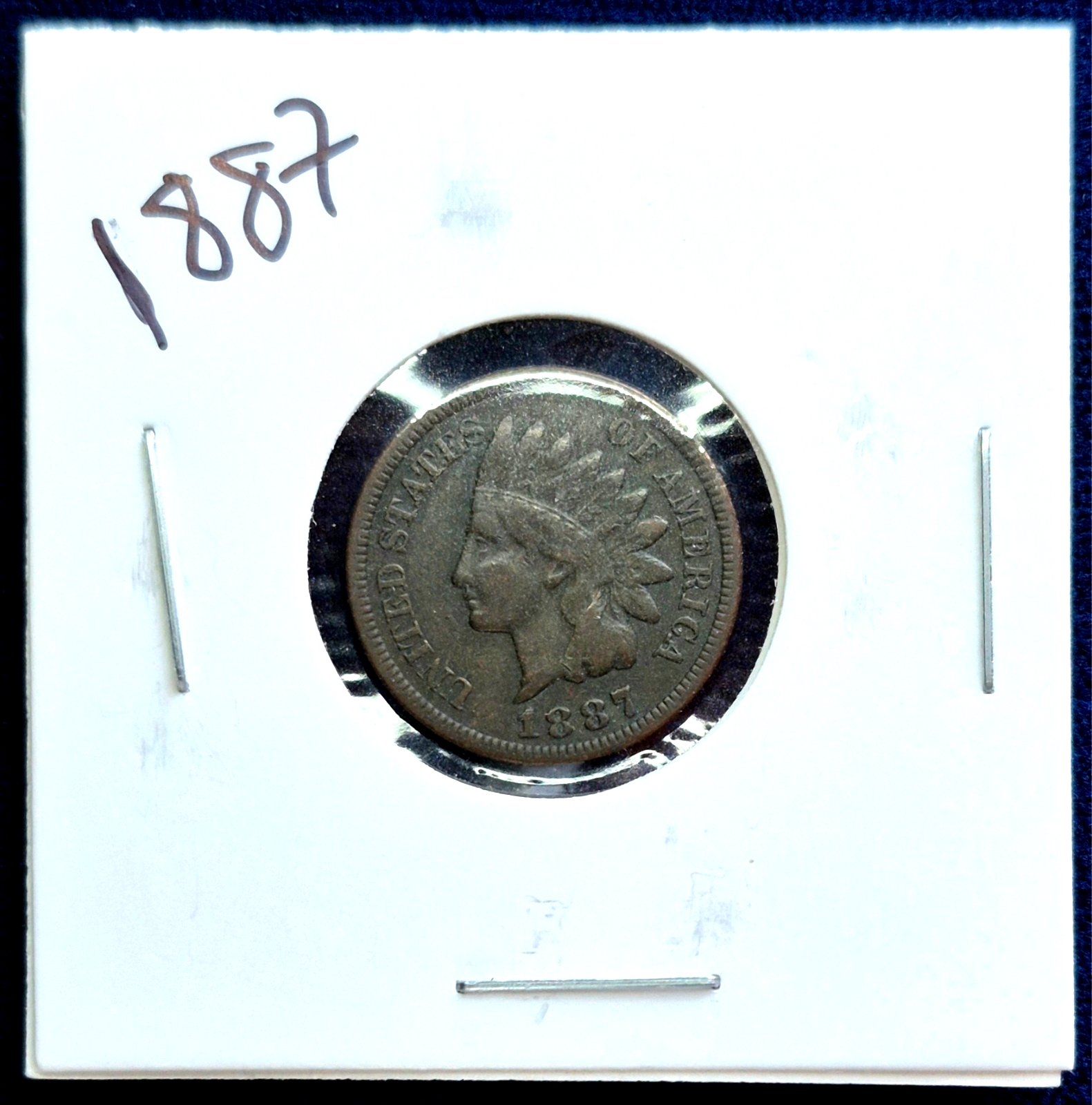 1887 Indian Head Cent Penny, F+/VF Features, LIBERTY, Receive Coin Pictured 1C