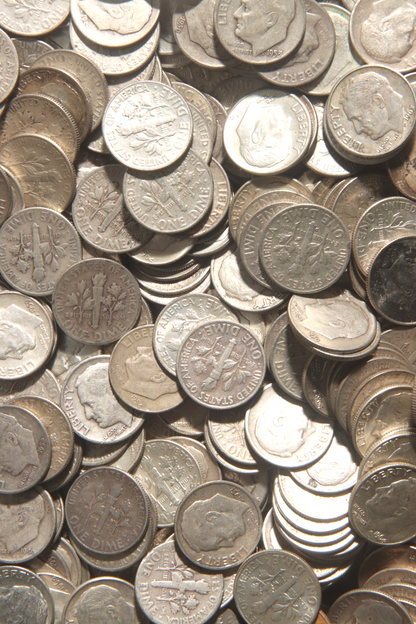 1 U.S. Oz. Bulk Silver Roosevelt Dimes 90% Silver Physical Coin Weight WSHTF