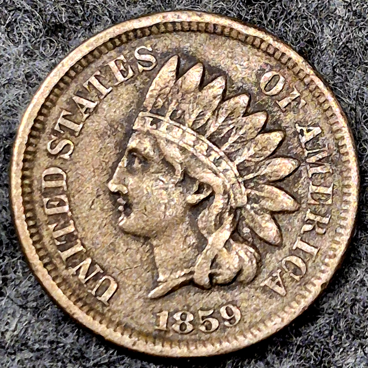 1859 Indian Head Cent Penny 1C XF Extremely Fine Copper-Nickel Laurel Wreath 1st
