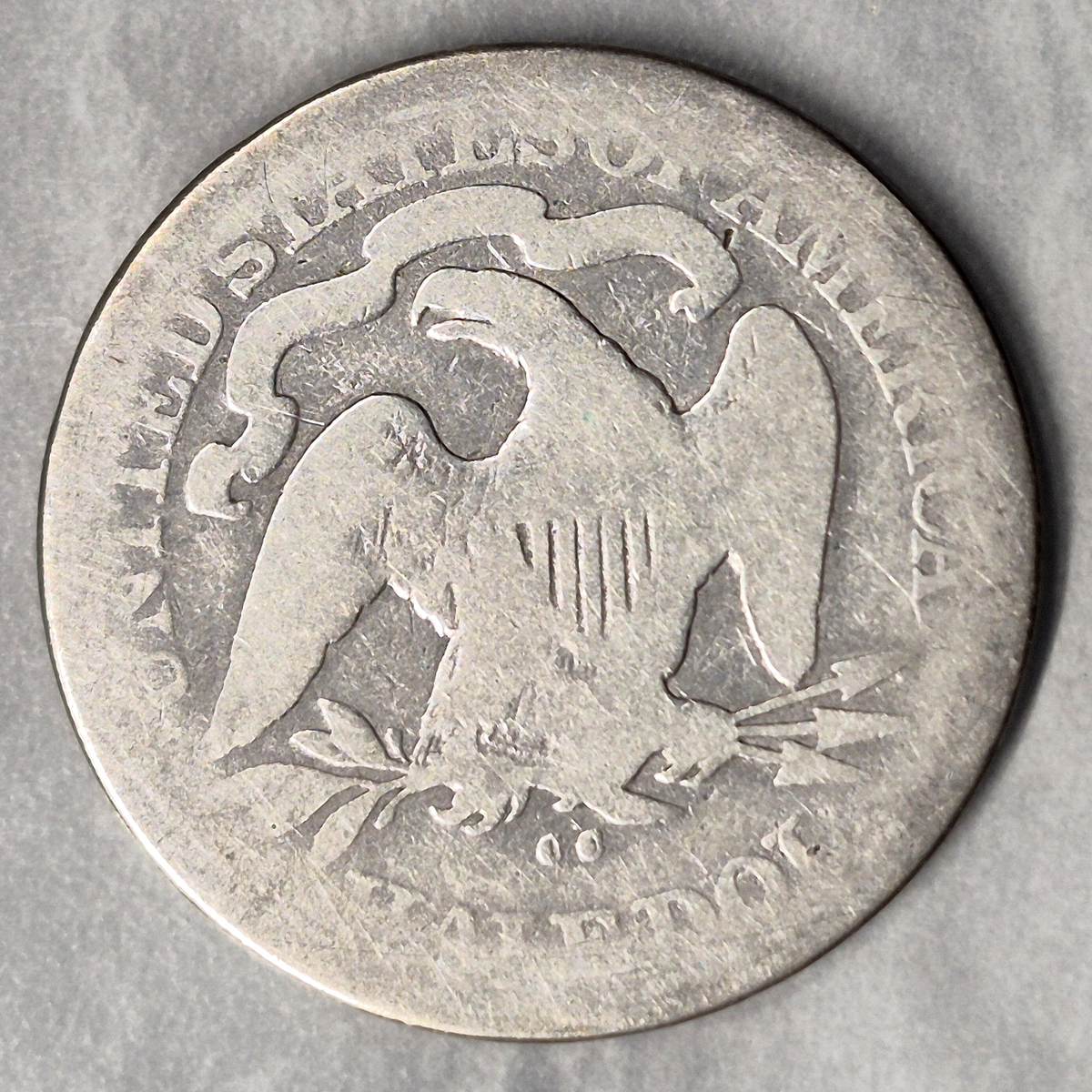 1877-CC Seated Liberty Half Dollar 50C Small CC Carson City Mint 90% Silver Good