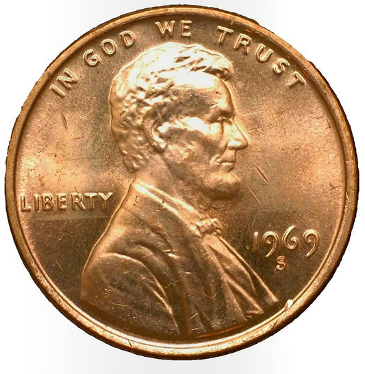 1969 S Lincoln Memorial BU Brilliant Uncirculated 1C From 🔥OBW Bank Roll🔥