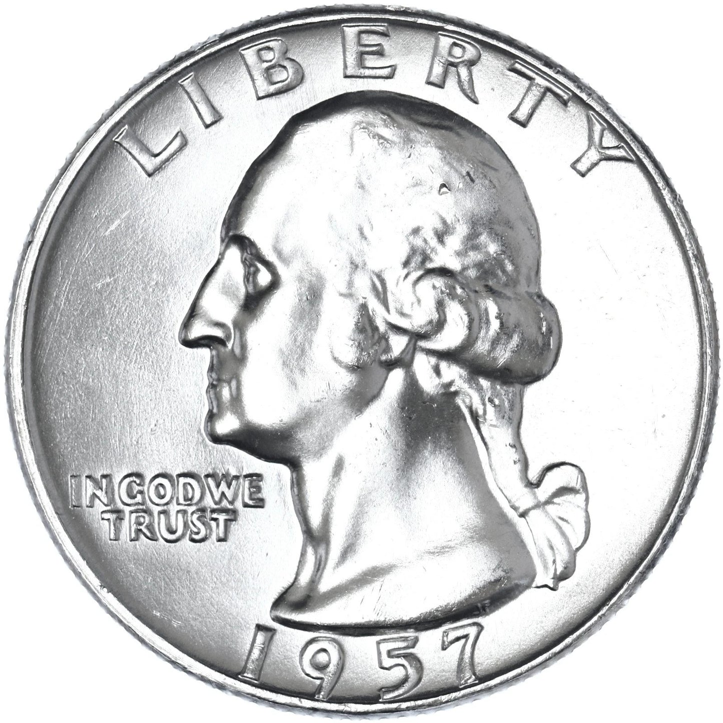 ⭐️ 1957 D Washington Quarter 90% Silver GEM BU ⭐️ Beauty US Coin from OBW Roll