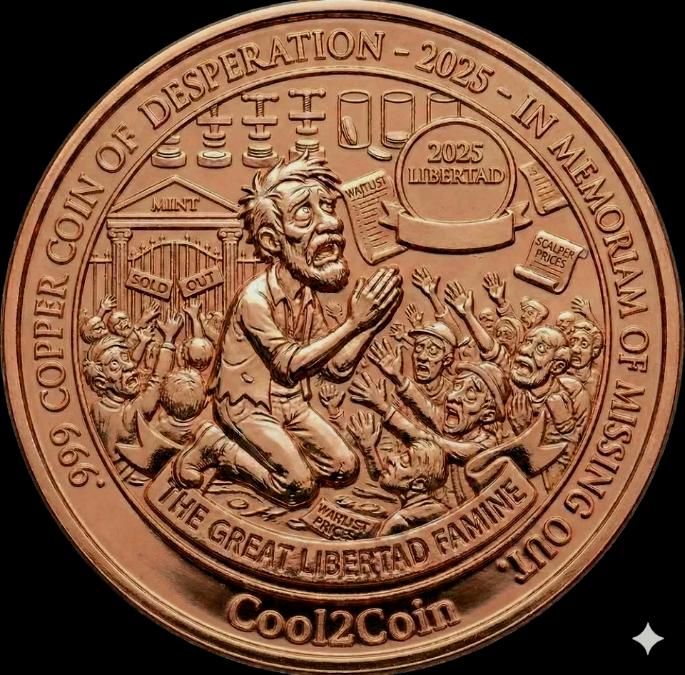 2025 Colorized Libertad .999 1oz Copper Round BU Cool2Coin