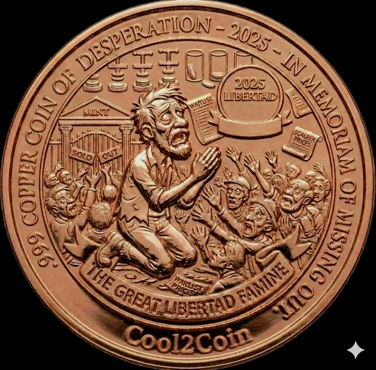 2025 Colorized Libertad .999 1oz Copper Round BU Cool2Coin