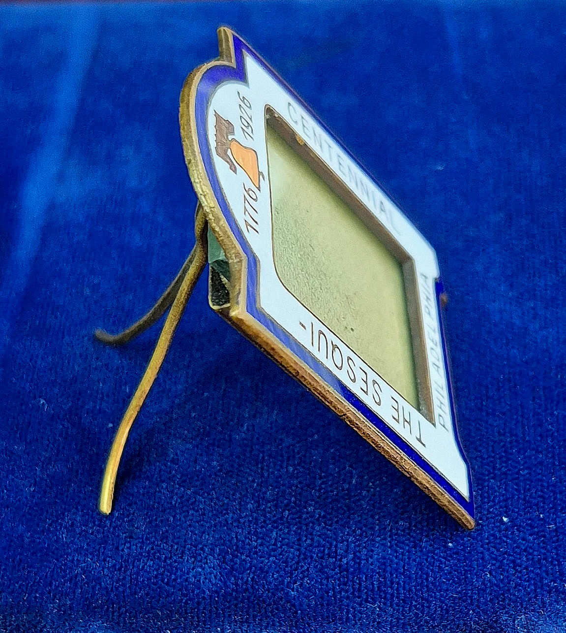 Vintage 1926 Philadelphia Sesqui-Centennial Expo Souvenir Enamel Picture Frame