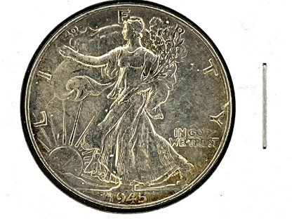 1945-P Walking Liberty 90% Silver Half Dollar Crisp AU-MS Features WW2 Era Coin