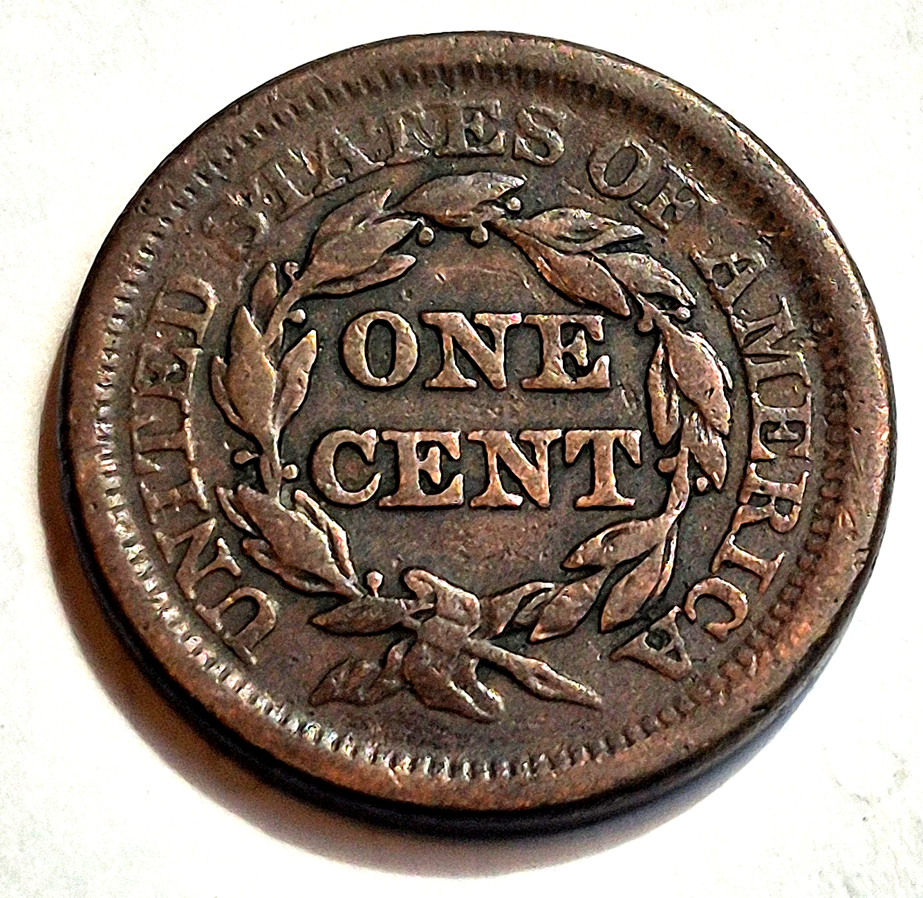 1851 Braided Hair Large Cent Above Average Very Fine Features Variant N2 1C