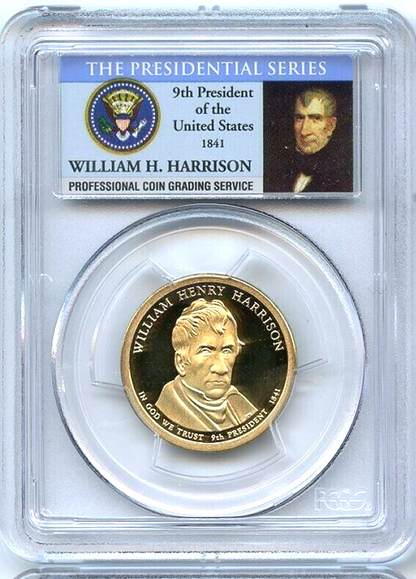 ✅ 2009-S $1 William H Harrison PCGS PR69 DCAM Presidential Dollar Coin Photos