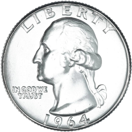1964 P ⭐️ Washington Quarter BU UNCIRCULATED 90% SILVER ⭐️ Bright Shiny Coin