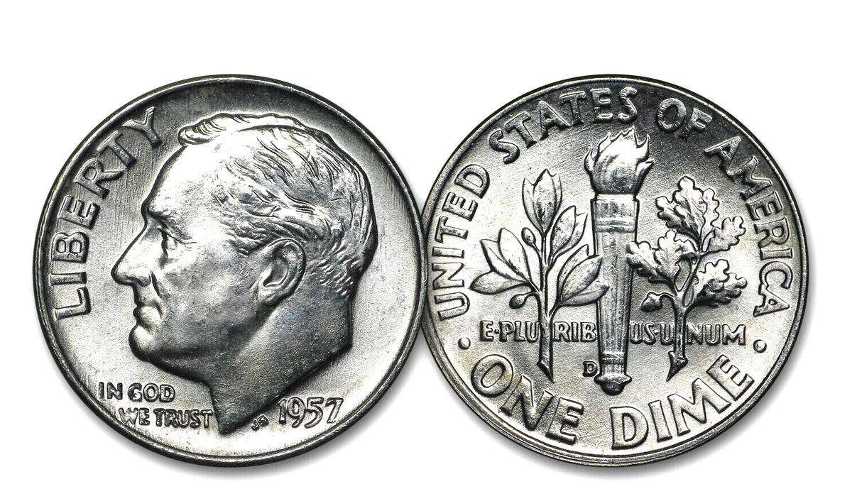 1957-D Roosevelt Dime 90% Silver BU Uncirculated 10c US Coin
