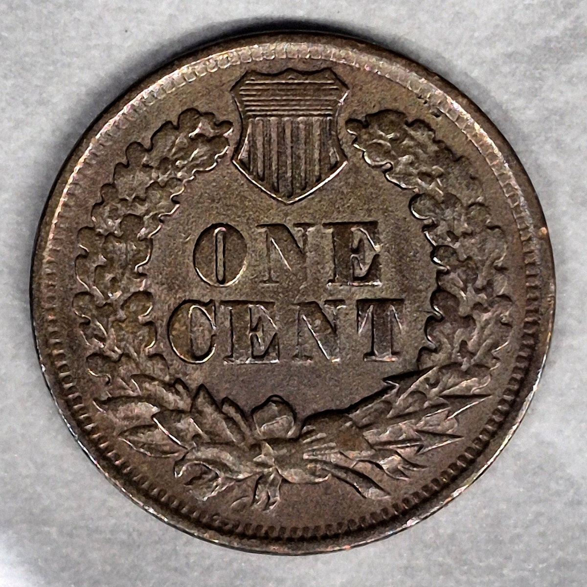 1868 Indian Head Cent Penny 1C XF+ Extremely Fine Rainbow Toned Scarce Date