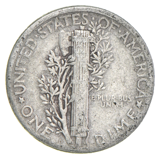 G-VG+ 1927-P Mercury 90% SILVER Dime Average Circulated Condition