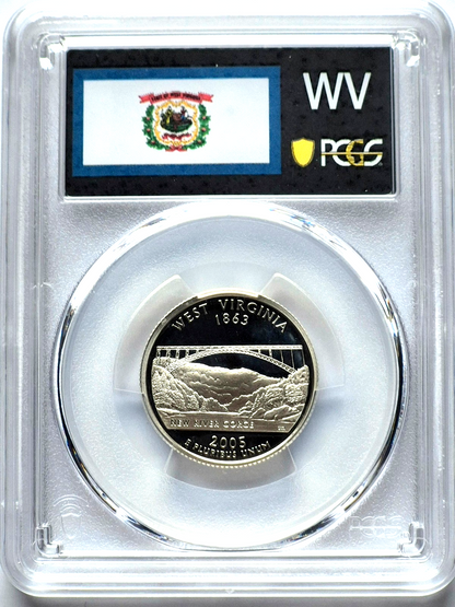 2005 S State Quarter Set 90% Silver PCGS High Graded PR69DCAM (CA/KS/OR/MN/WV)