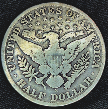 1909 S Barber Half Dollar 90% Silver Strong VG Features Full Motto 50C
