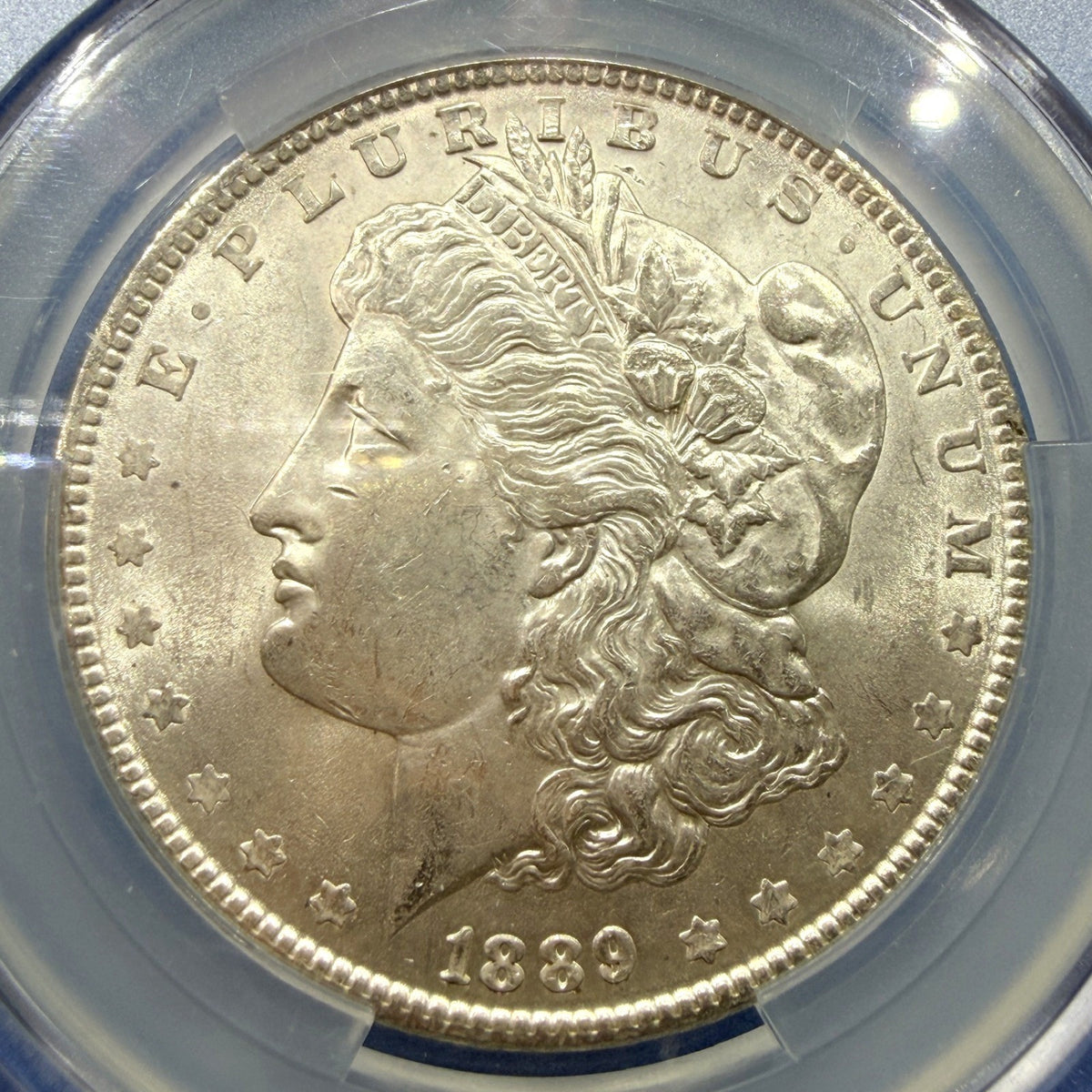 1889 Morgan Silver Dollar CAC UNC Details Cleaned Philadelphia Mint 90% Silver
