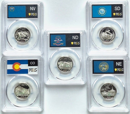 2006 S State Quarter Set 90% Silver PCGS High Graded PR69DCAM (NV/SD/CO/ND/NE)
