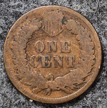 1873 Indian Head Cent Penny AG or Less Features, Hole Filler, Coin Pictured 1C