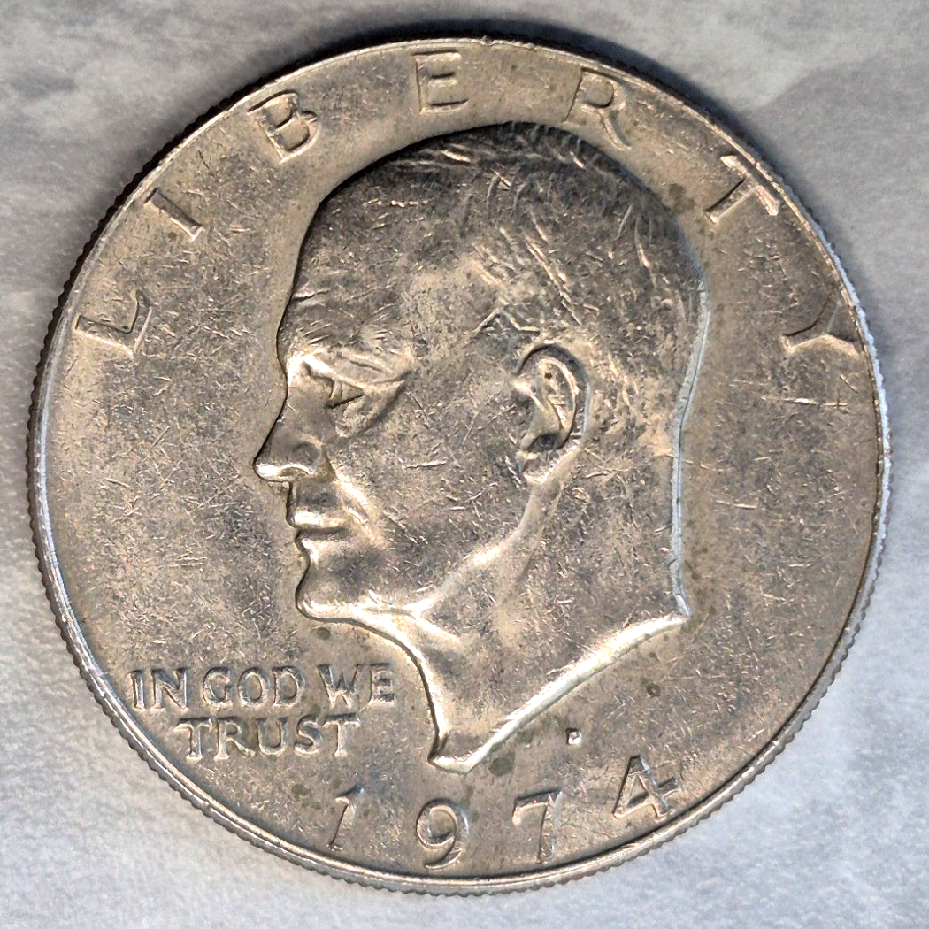 1974-D Eisenhower Ike Dollar $1 Denver Mint Clad US Coin AU About Uncirculated