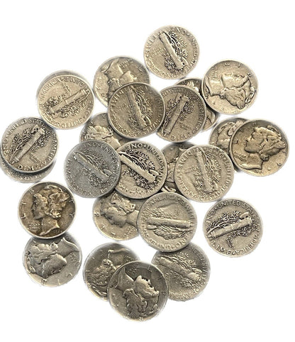 LOT of 3 ~ 90% Silver Mercury Dimes 1916-1945 G-VG Old U.S. Winged Liberty Coin