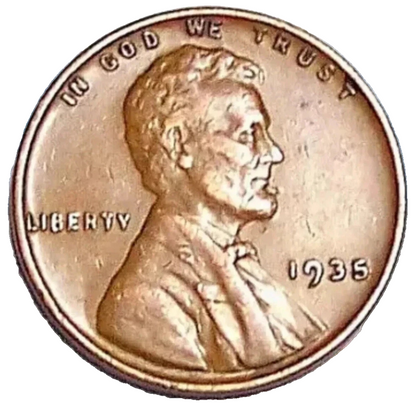 1935-P Lincoln Wheat Cent G (Good) to F (Fine) Condition From Old Estate Roll